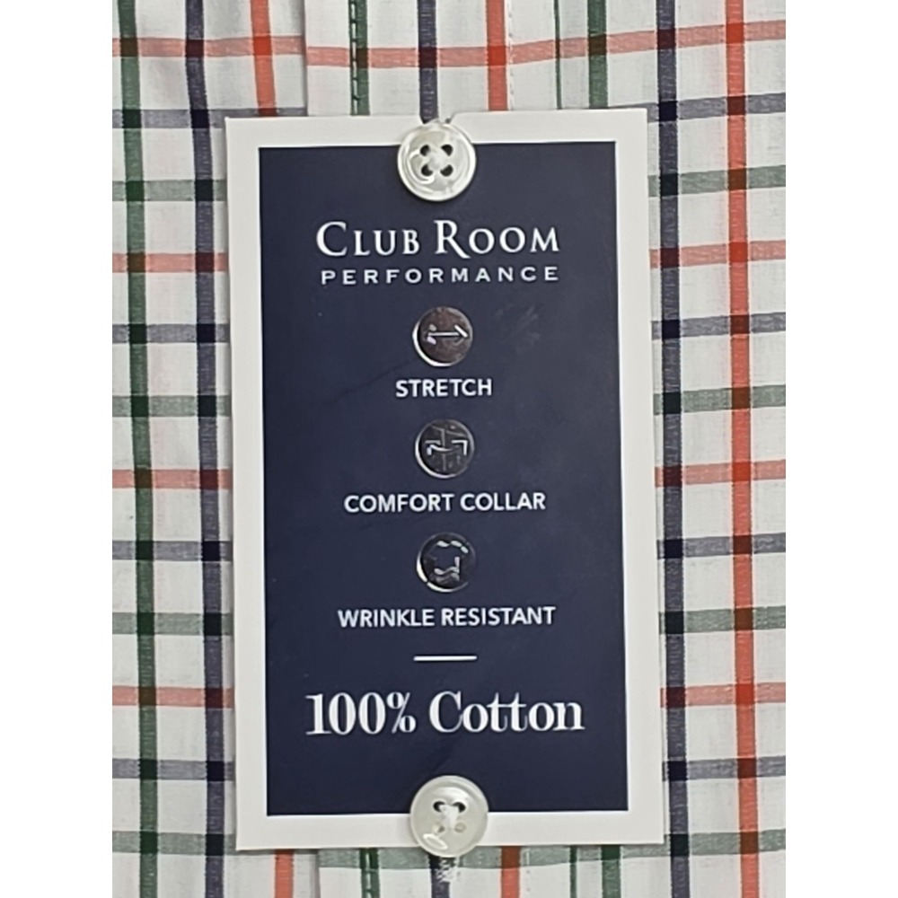 Club Room Men's Regular-Fit Plaid Button Down Shirt SZ: 16/16.5 32/33 LG NWT - Picture 3 of 5
